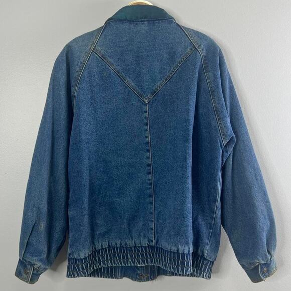 Vintage 80s Current Seen Denim Tapestry Jacket Men Size Small - Picture 6 of 8